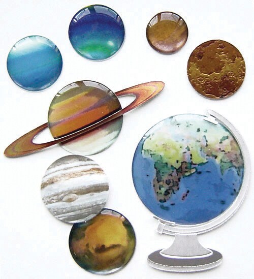 Jolee&#x27;s Boutique Dimensional Stickers-Globe &#x26; Planets