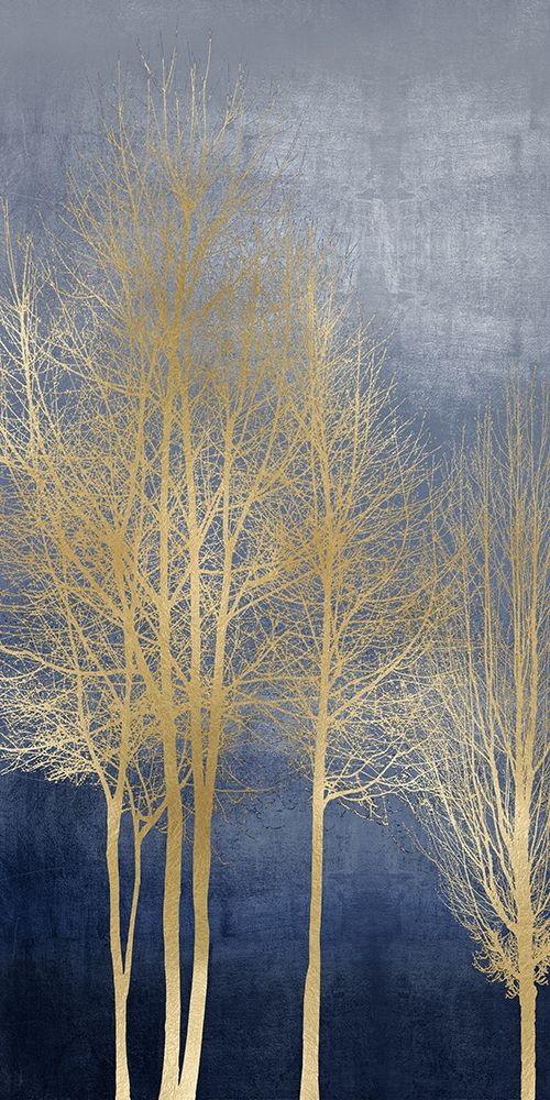 Gold Trees on Blue Panel I by Kate Bennett - Item # VARPDXKTB117777
