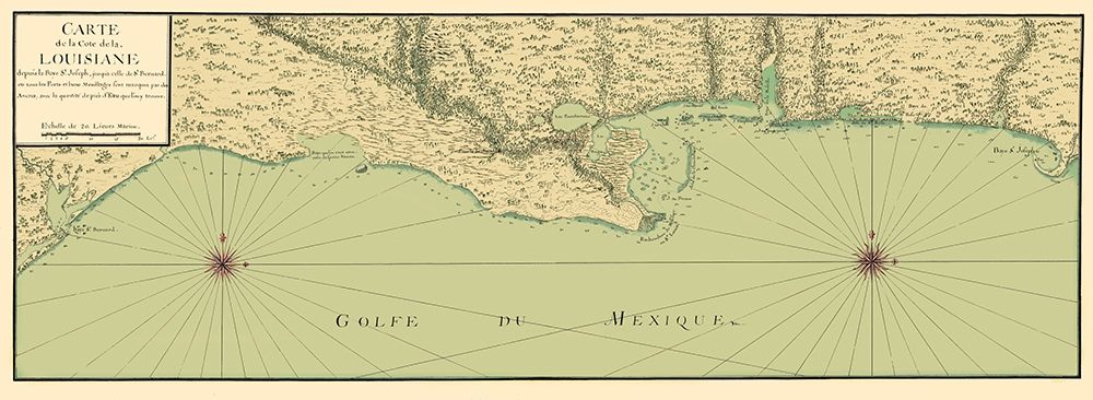 Gulf Coast Nautical Map - 1732 Poster Print by Unknown Unknown # USGU0004