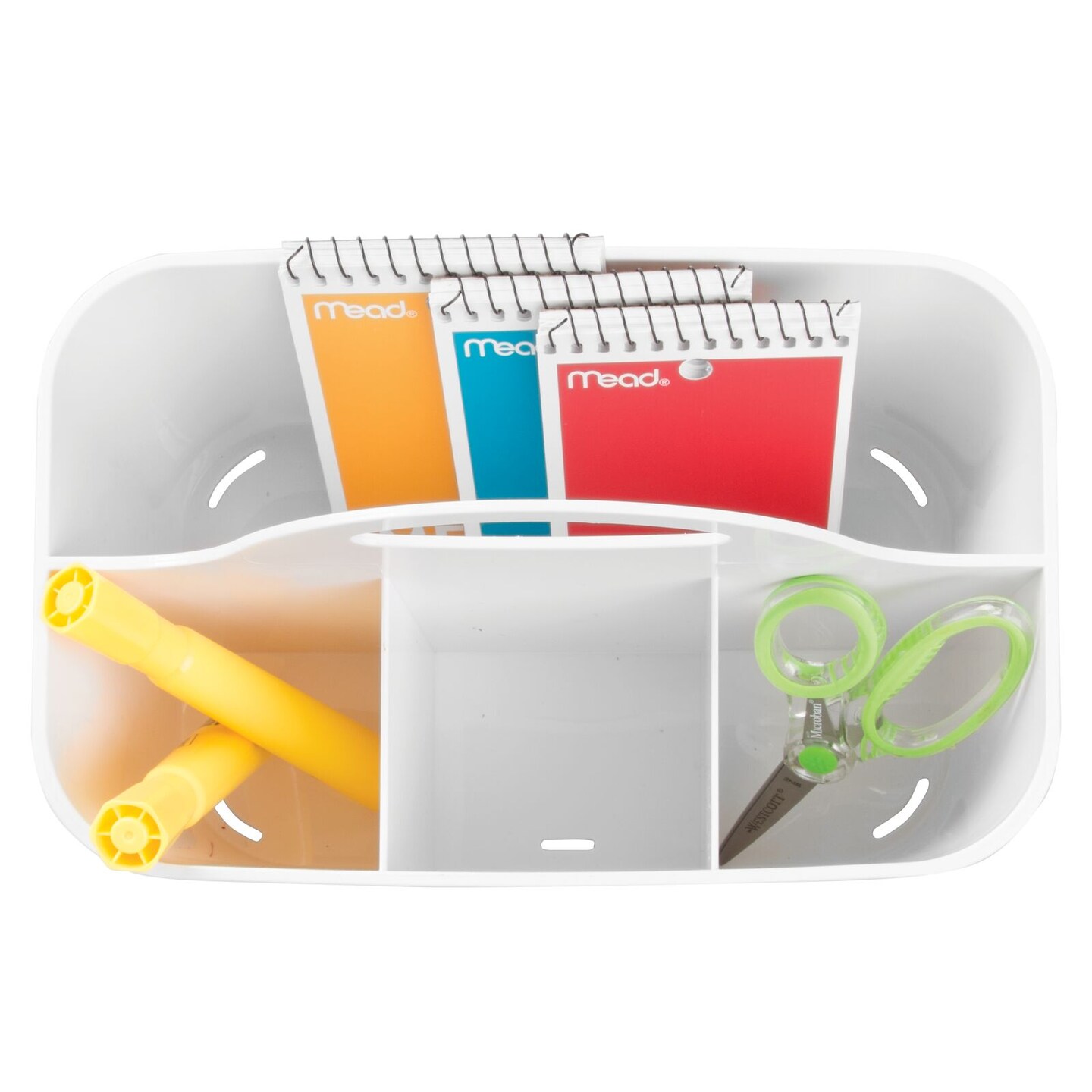 mDesign Plastic Office Storage Organizer Caddy Tote, Small, 2 Pack