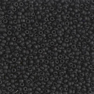 Miyuki 11 Round Seed Bead, 11-401F, Matte Black