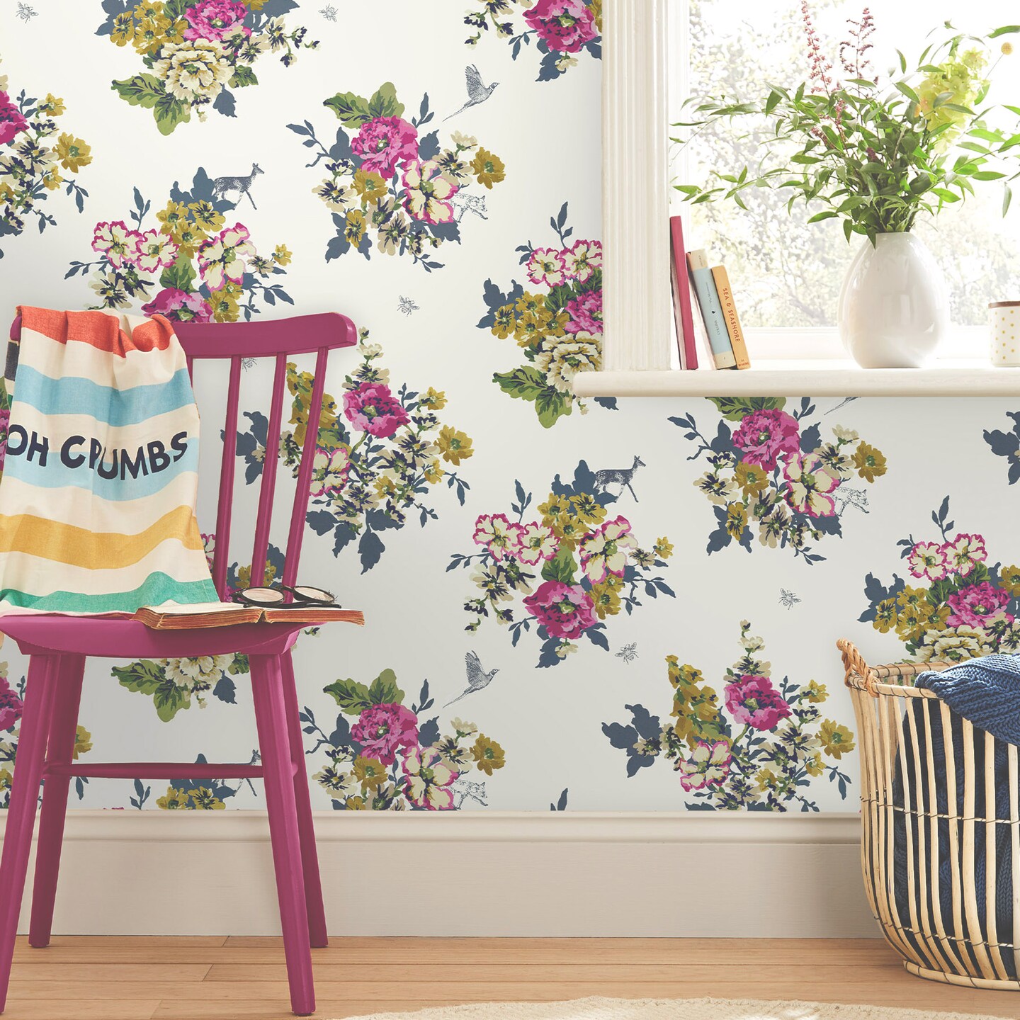 Joules Floral Cr&#xE8;me Wallpaper