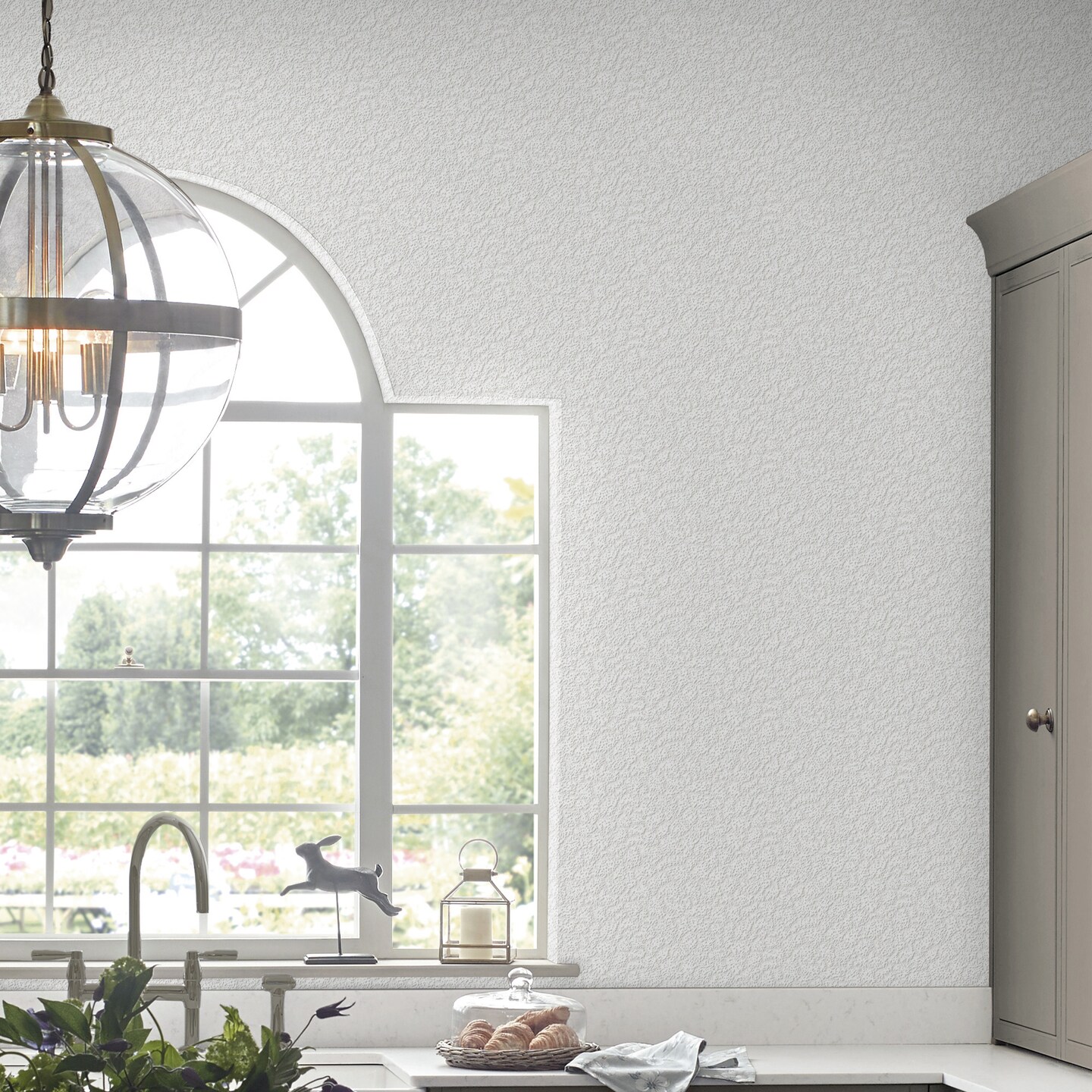 Laura Ashley Stipple Paintable White Wallpaper