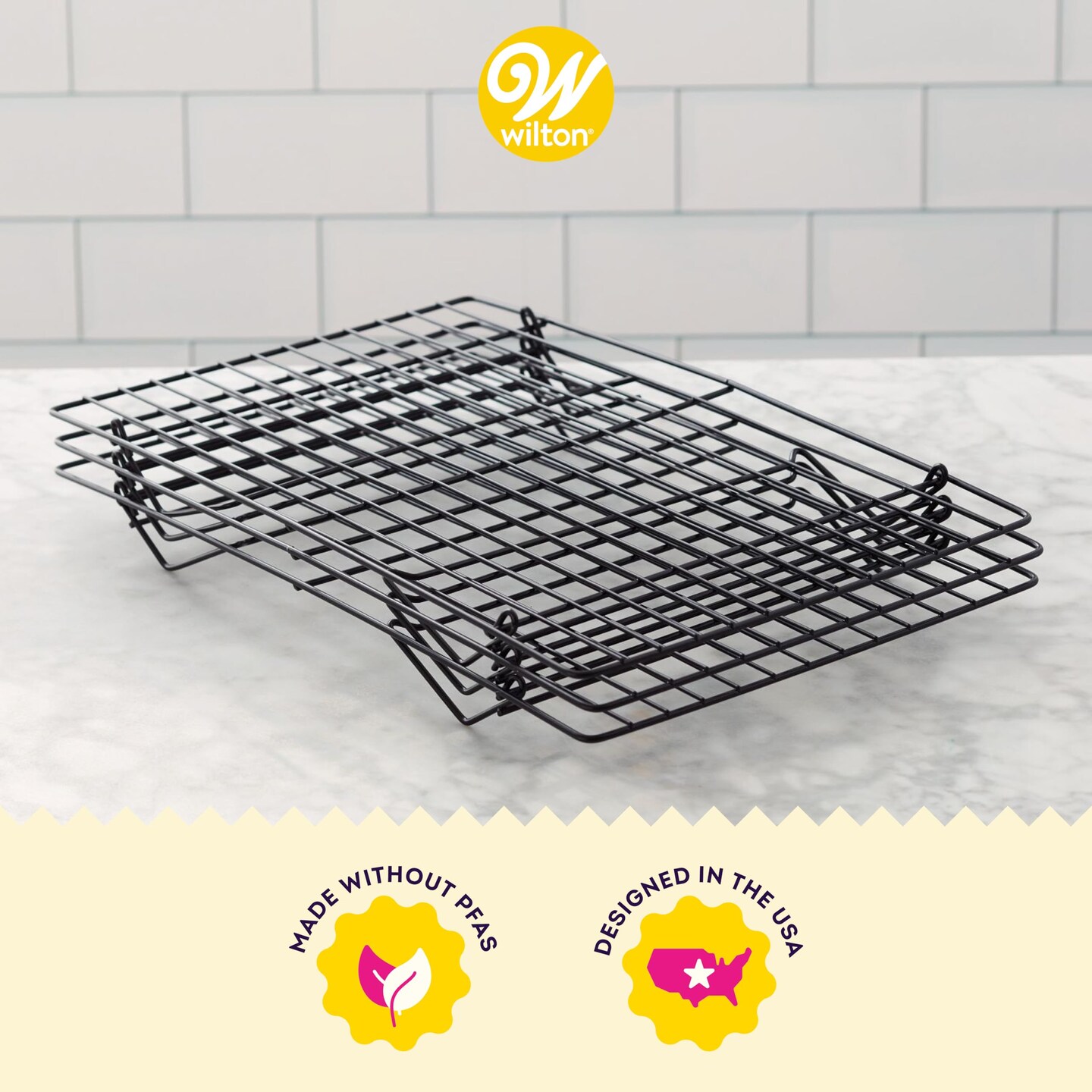 3 Pieces Tier Cooling Rack for Cookies, Cake and More - Cool Batches of Cookies, Cake Layers or Finger Foods, Black