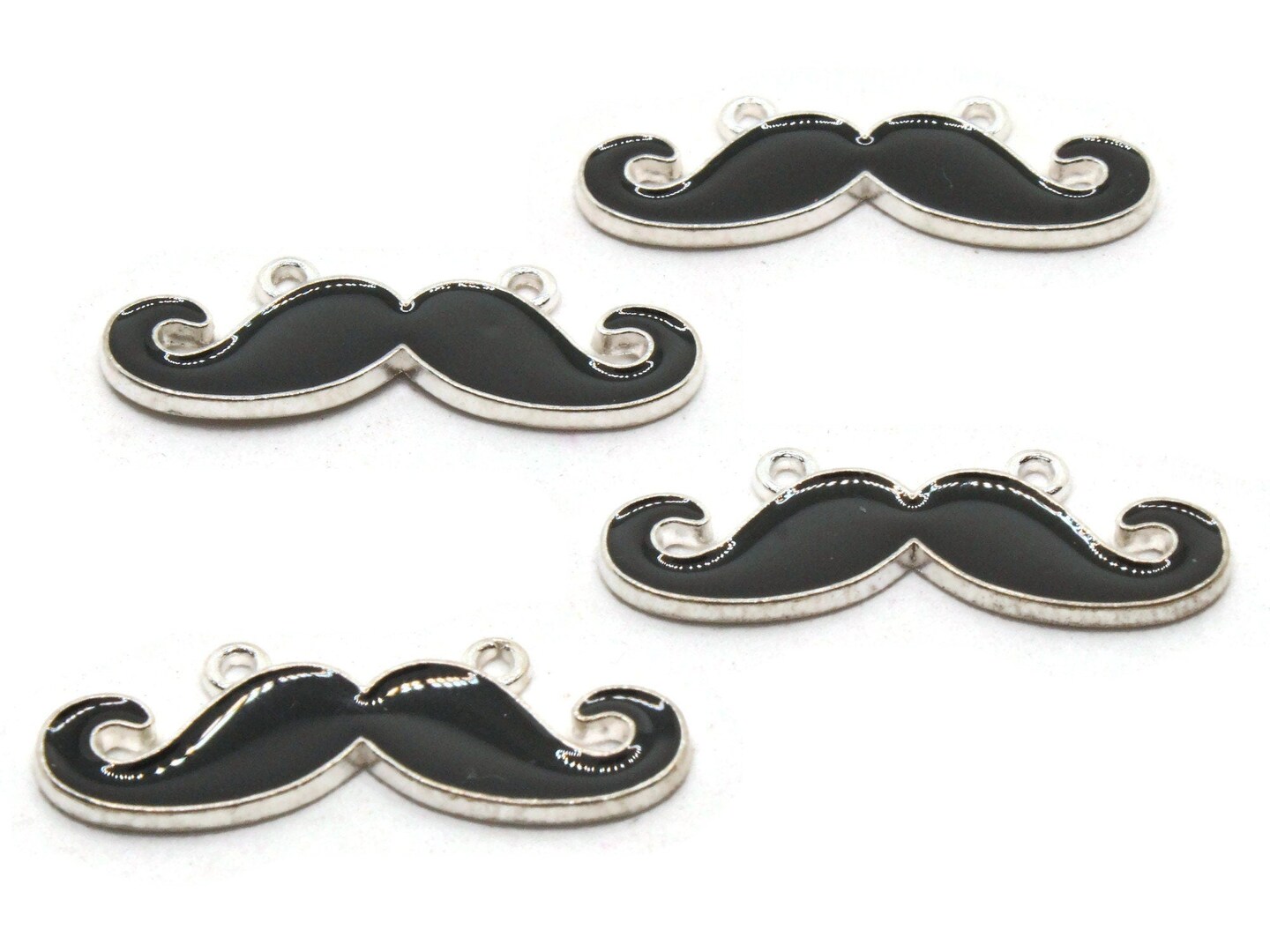 4 36mm Alloy Metal Mustache Pendants