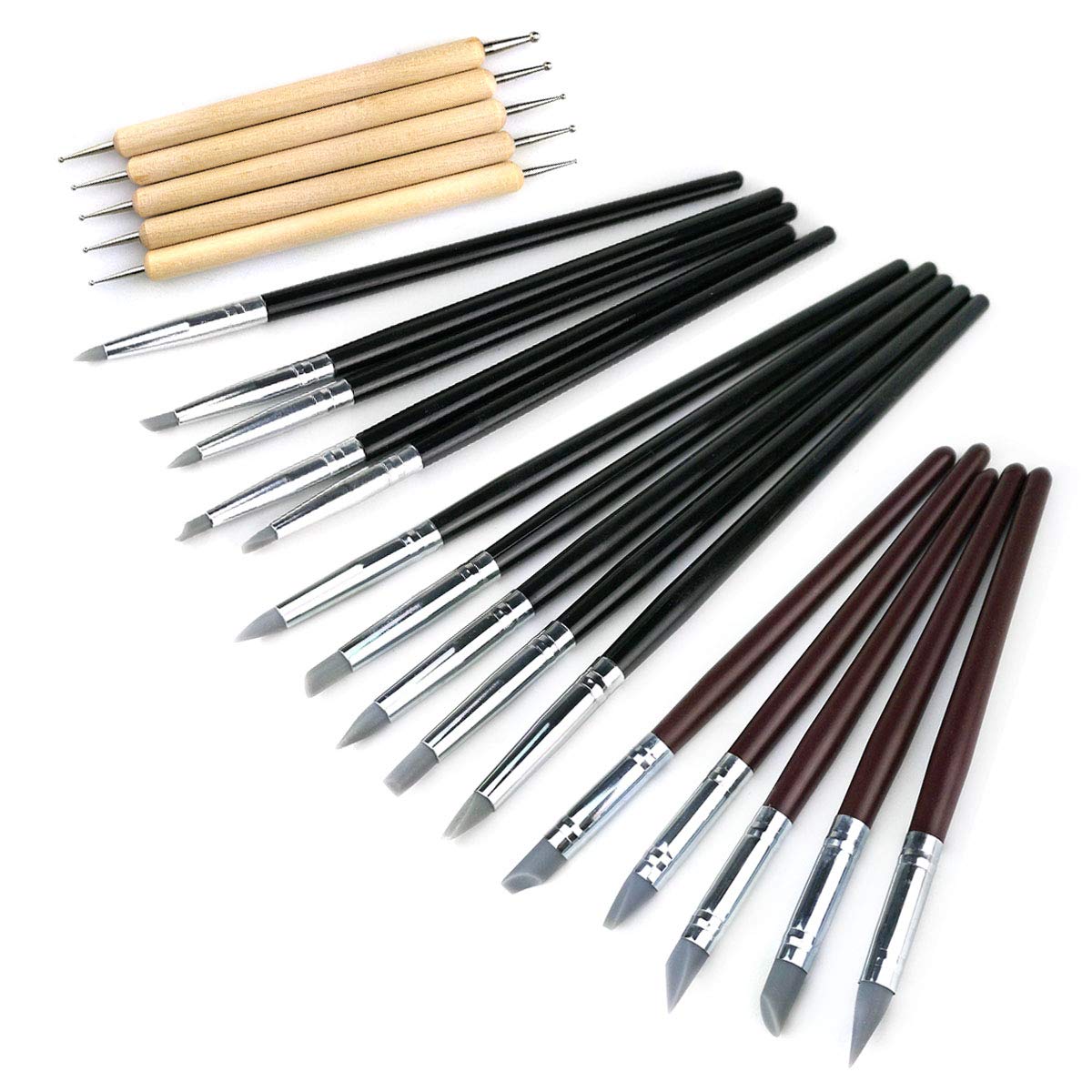 20 Pieces Silicone Clay Sculpting Tool Clay Shaping Modeling Wipe Out Tools, Modeling Dotting Tool Pottery Clay Sculpture Carving Tools
