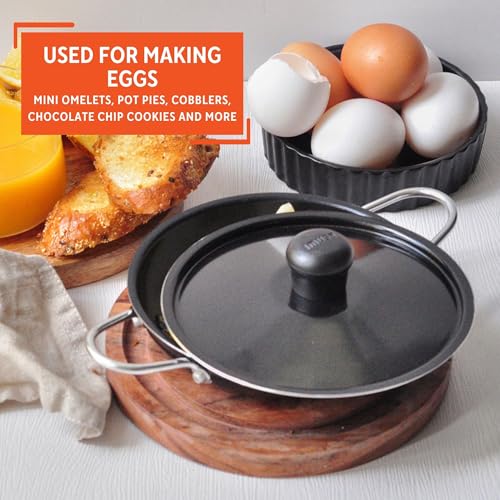 6&#x22; Egg Pan Casserole with Lid and Bakelite Side Handle in Assorted Cookware, Colors may vary