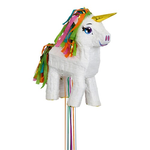 White Unicorn 3D Pull Pinata