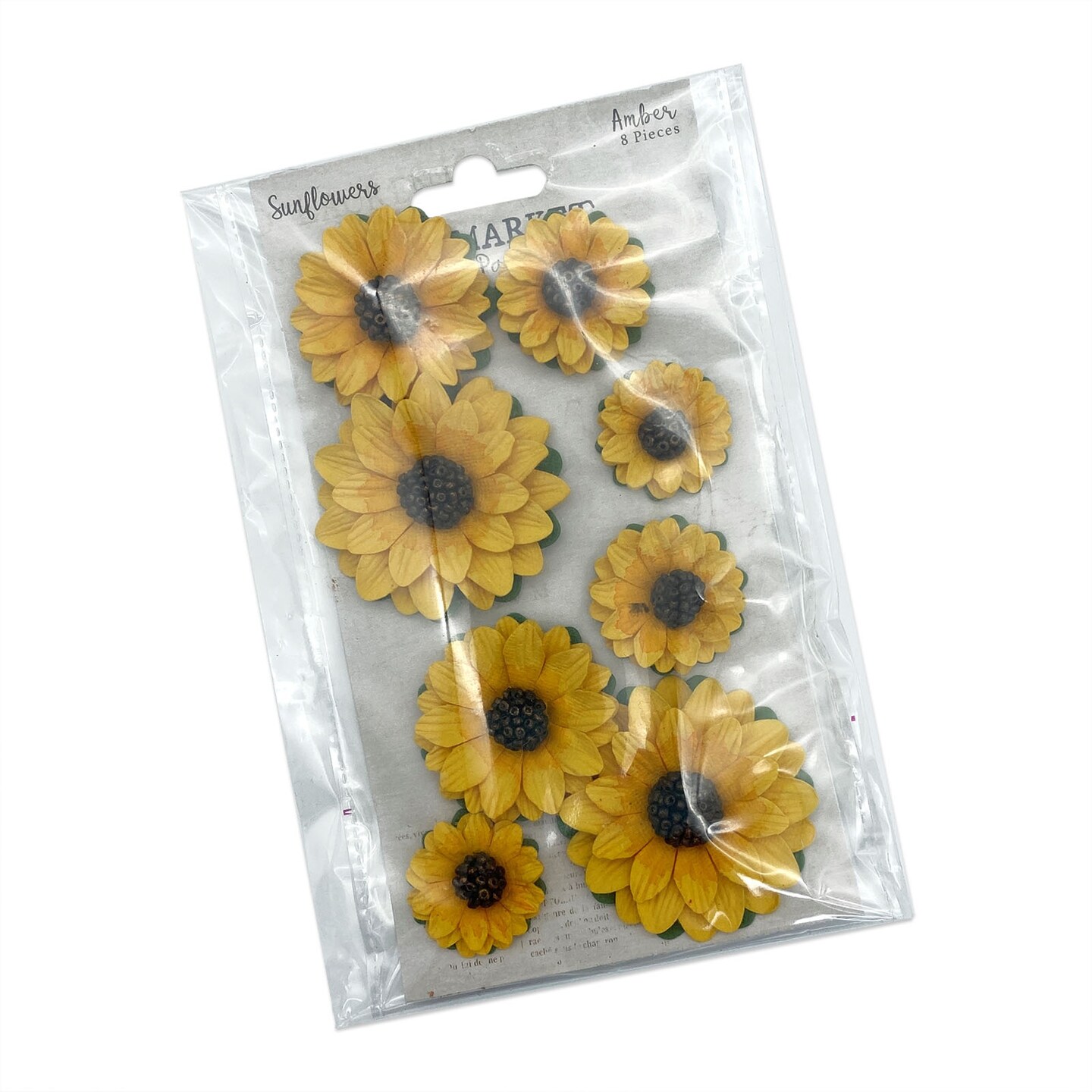 49 And Market Sunflower Paper Flowers 8/Pkg-Amber