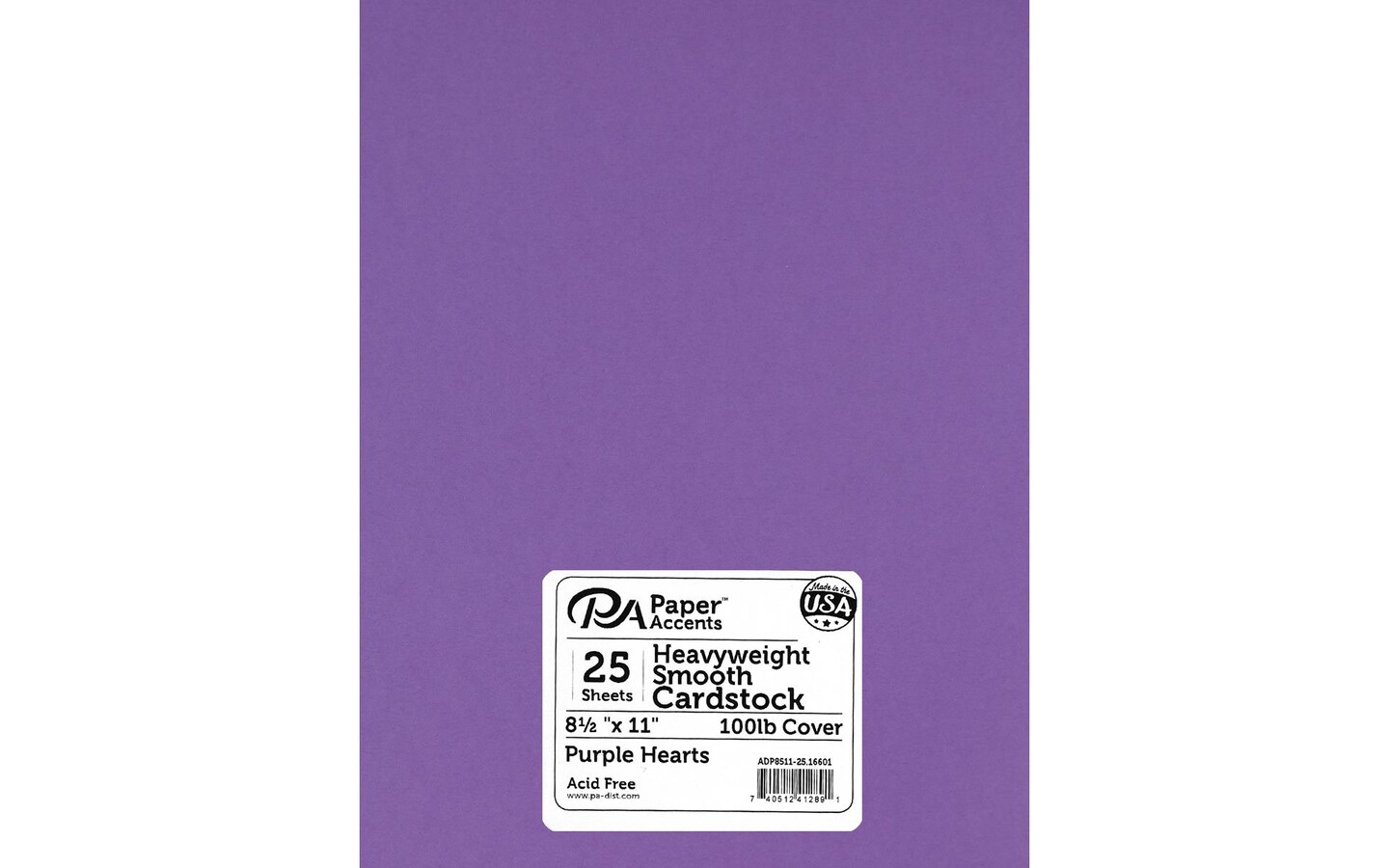 PA Paper Accents Heavyweight Smooth Cardstock 8.5" x 11" Purple Heart