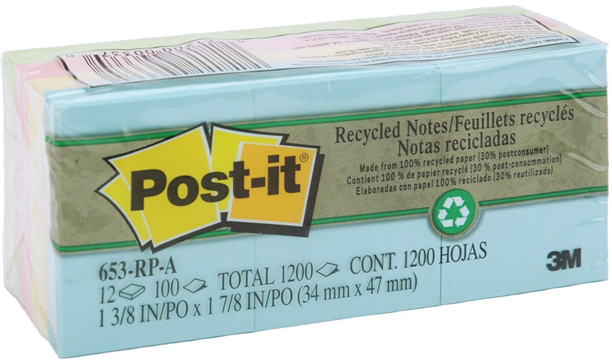 Post-It Recycled Notes 1.38