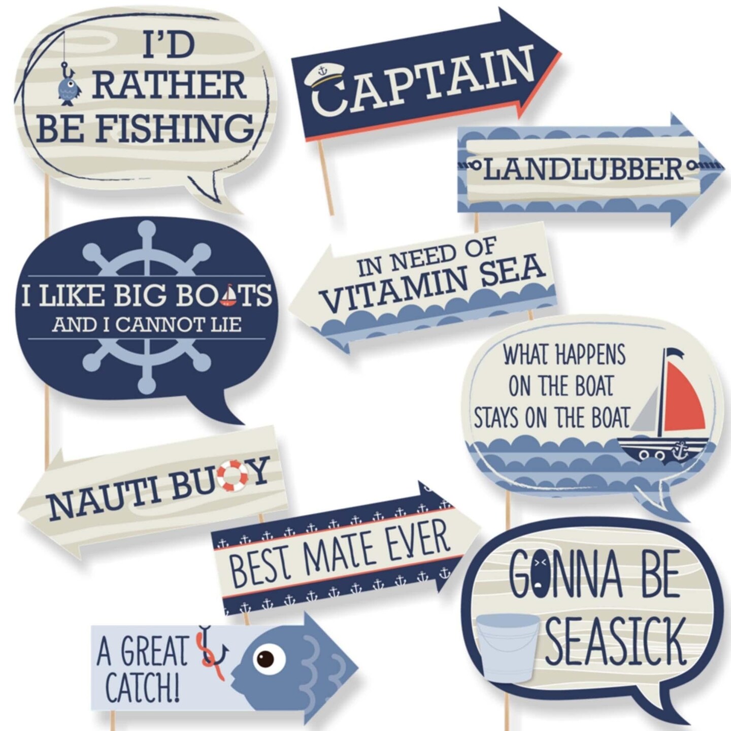 Big Dot of Happiness Funny Ahoy - Nautical - Baby Shower or