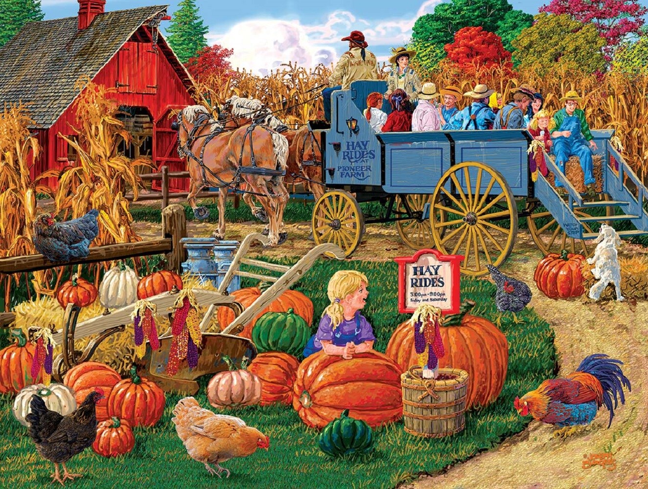 Sunsout Come On, Boy Hayride 500 pc Halloween Jigsaw Puzzle 38804 ...