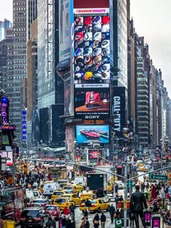 Commuters on busy Broadway in Ney York City near Times Square Poster Print by Assaf Frank - Item # VARPDXAF20131115182