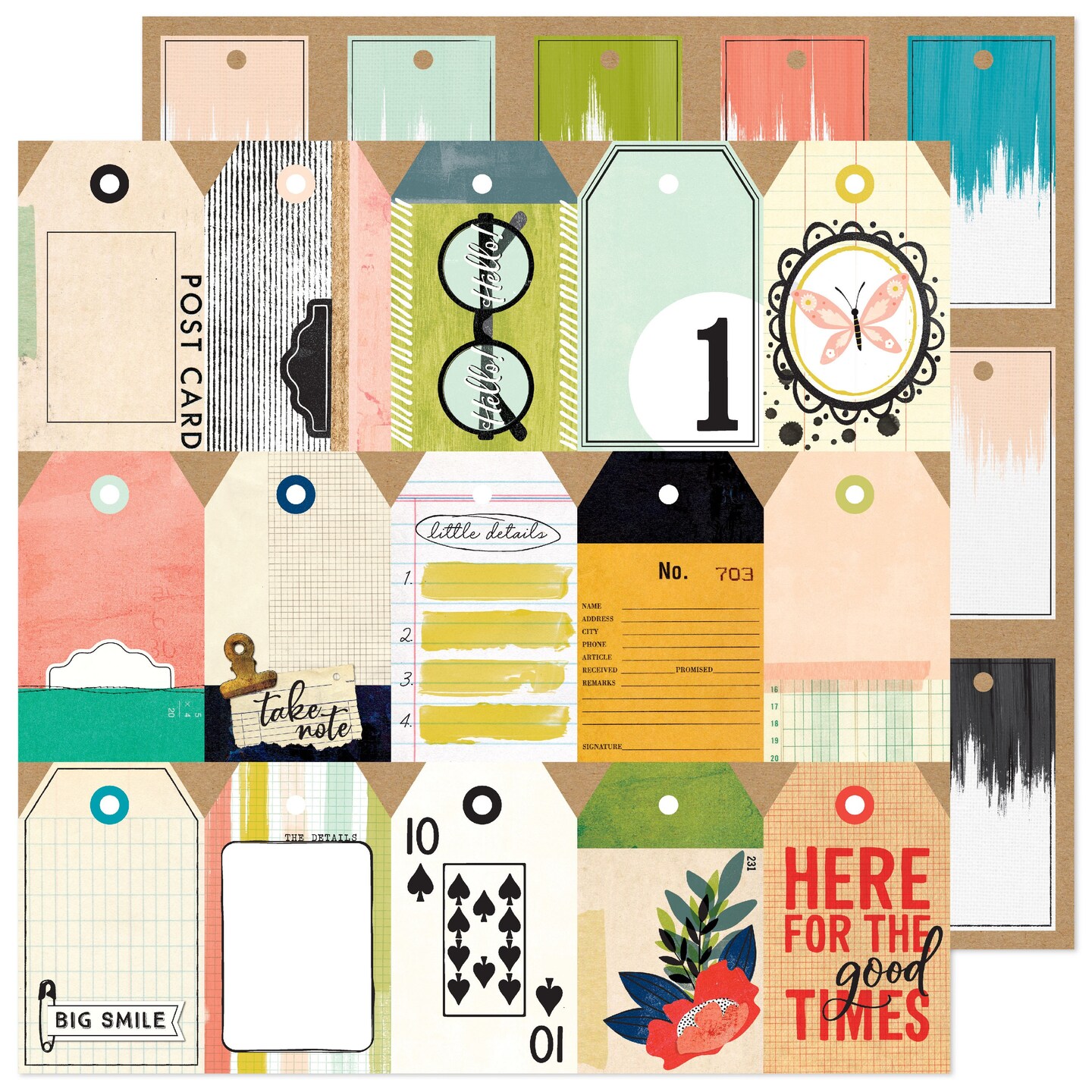 Vicki Boutin Print Shop Double-Sided Cardstock 12&#x22;X12&#x22;-Print Shop Tags