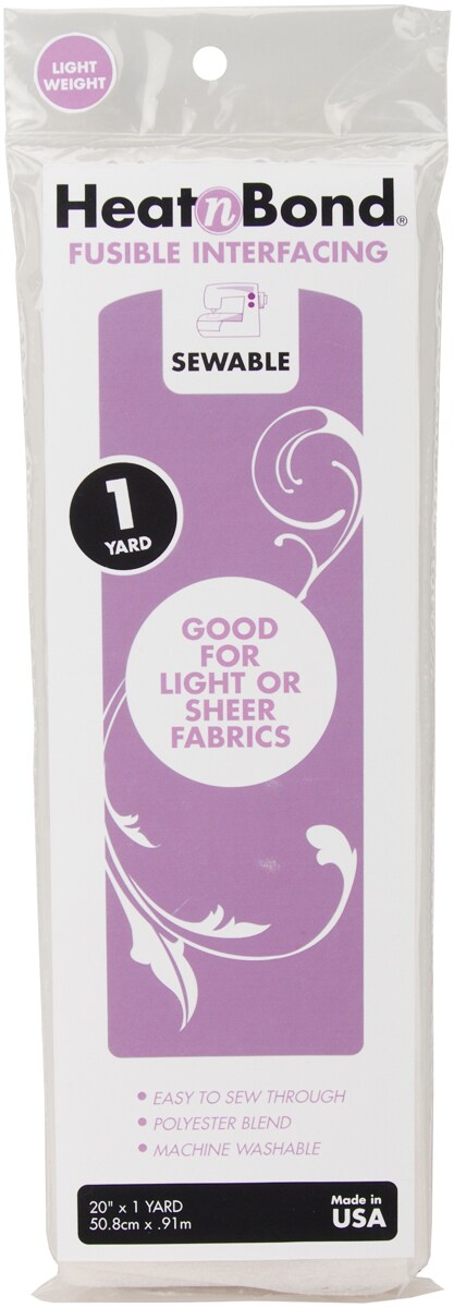 HeatnBond Lightweight Iron-On Fusible Interfacing-20&#x22;X36&#x22;