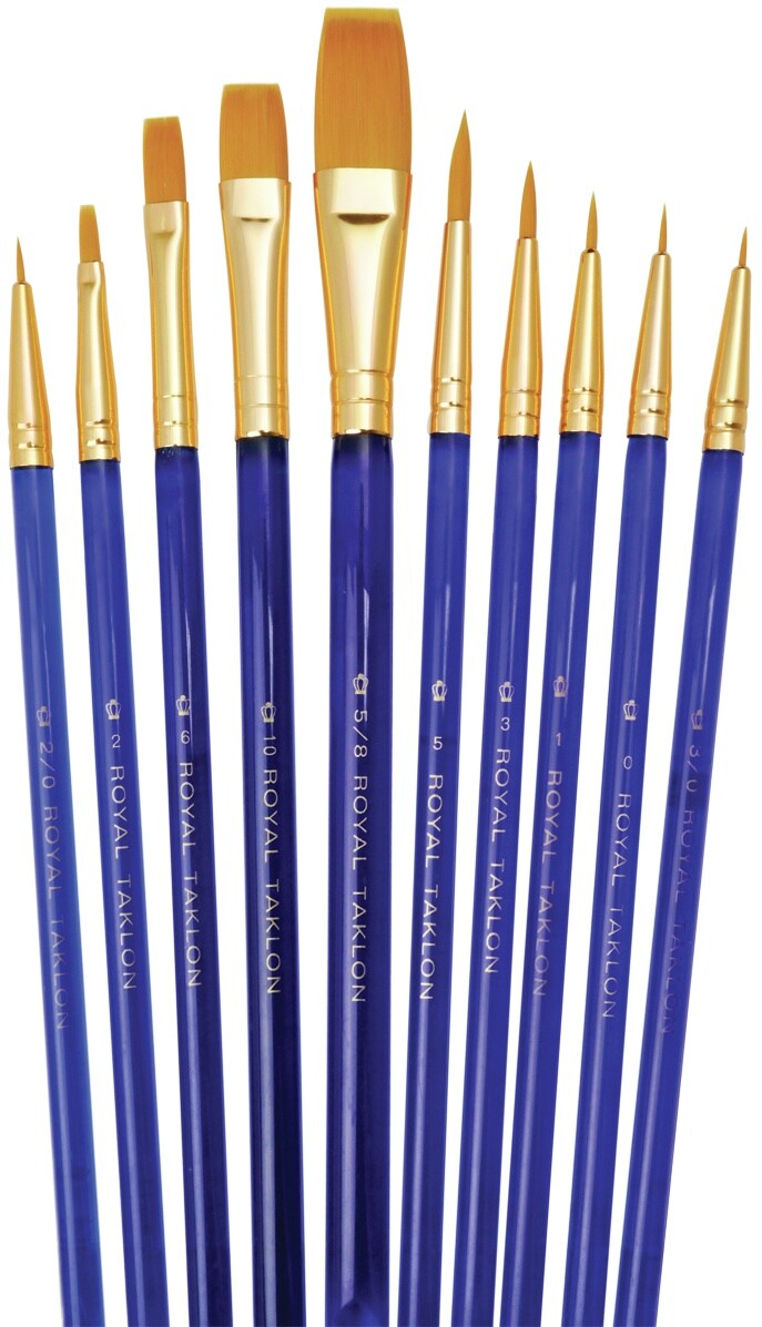 Royal Langnickel Gold Taklon Super Value Pack Brush Set-10/Pkg | Michaels