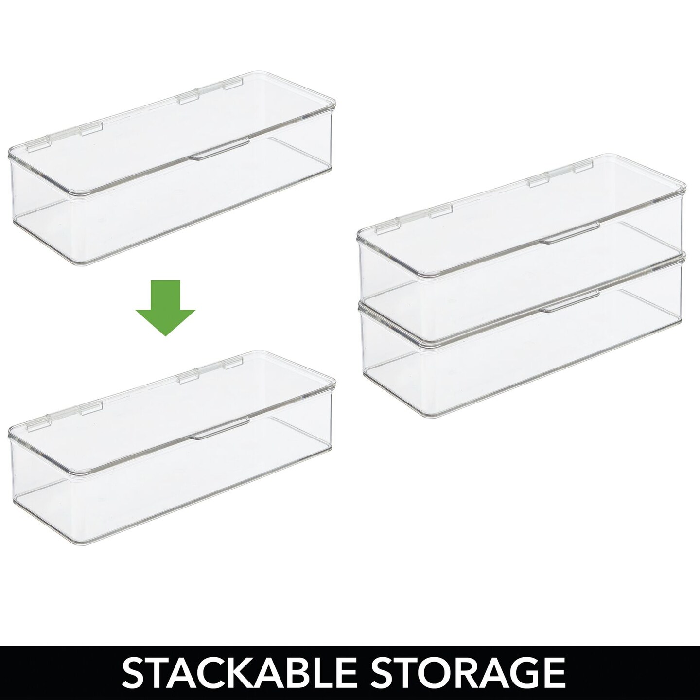 mDesign Plastic Desk Organizer Storage Box for Home Office