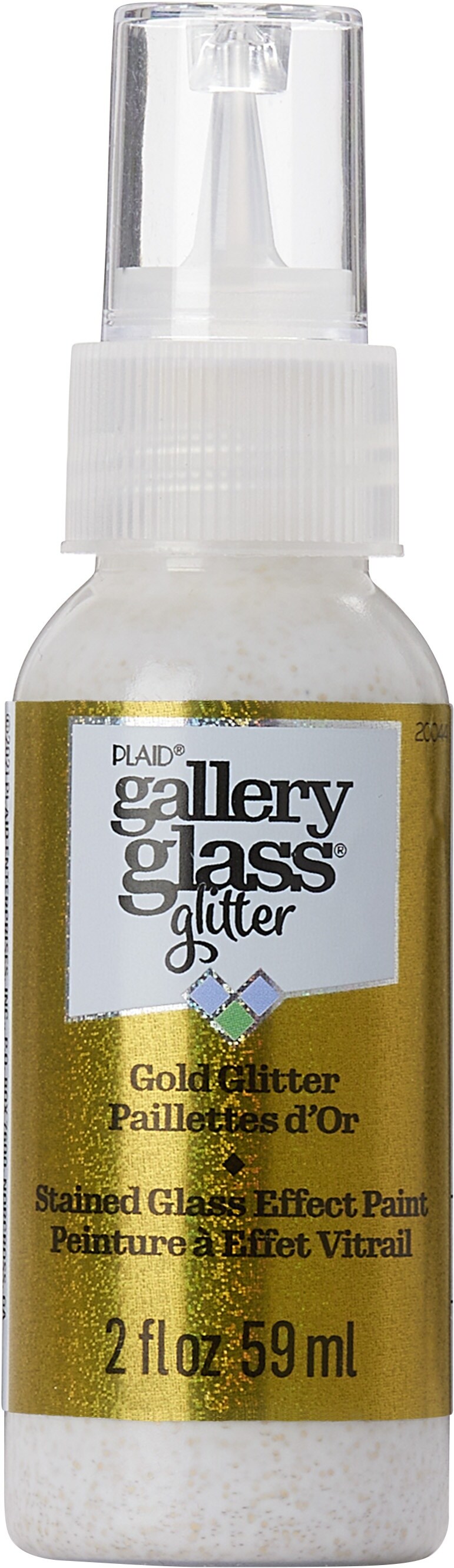 FolkArt Gallery Glass Paint 2oz-Glitter Gold