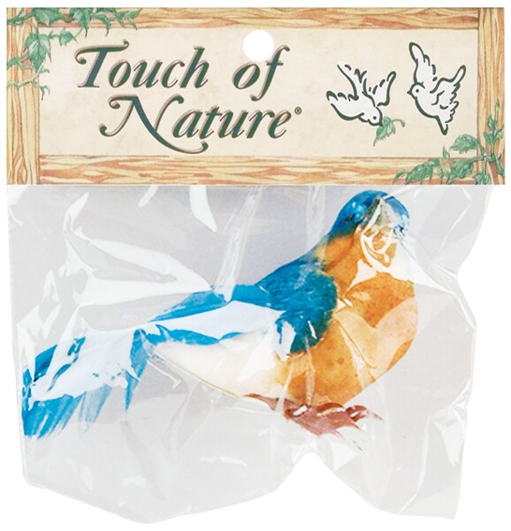 Touch Of Nature Miniature Mushroom Bird W/Wire 3.5&#x22;-Eastern Bluebird