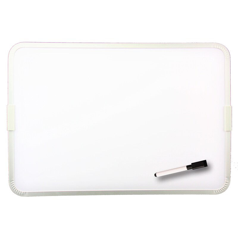 Two-Sided Aluminum Framed, Magnetic Dry Erase Board W/Pen, 12