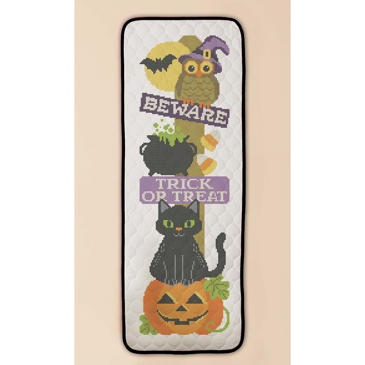 Herrschners  Halloween Night Banner Stamped Cross-Stitch Kit