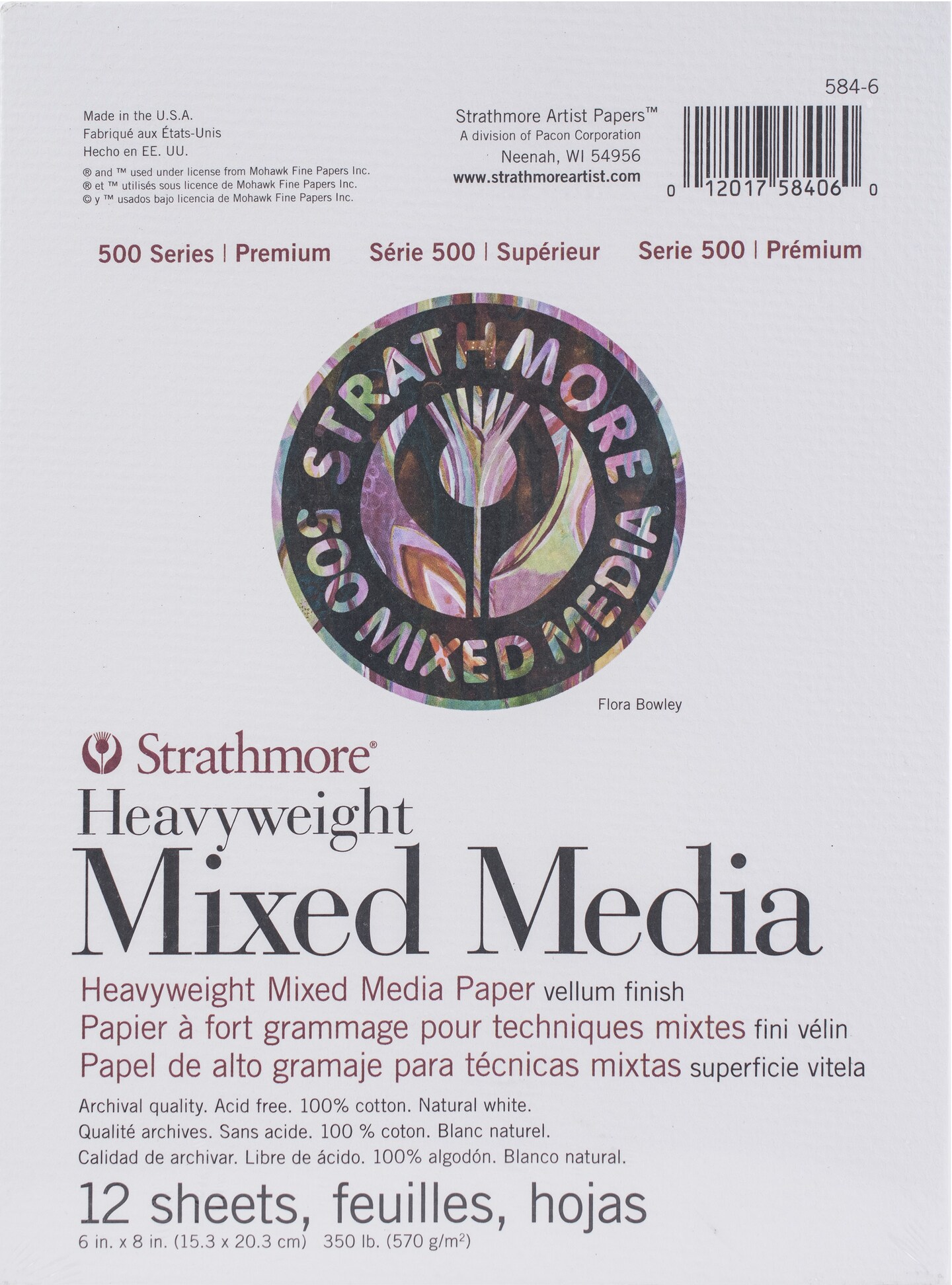 Strathmore 500 Series Heavyweight Mixed Media Pad 6"X8"-12 Sheets