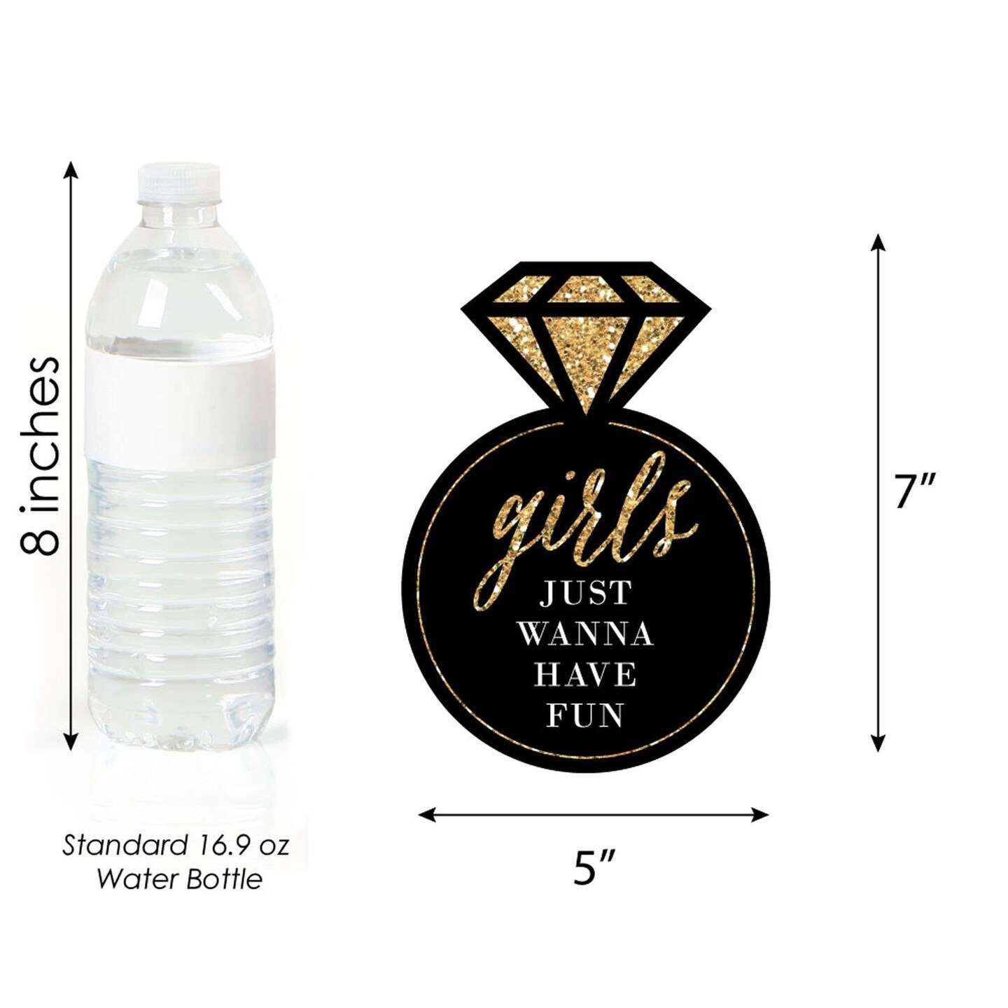 Big Dot of Happiness Girls Night Out - Ring Decorations DIY Bachelorette Party Essentials - Set of 20