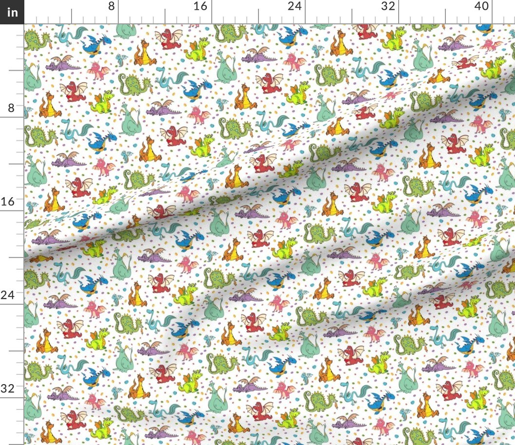 Various Fabrics by the Yard or Fat Quarter Dragon, Purple, Pink, Green, Kids, Whimsical, Magical, Nursery, Dinosaur, Serpent, Custom Printed Fabric by Spoonflower