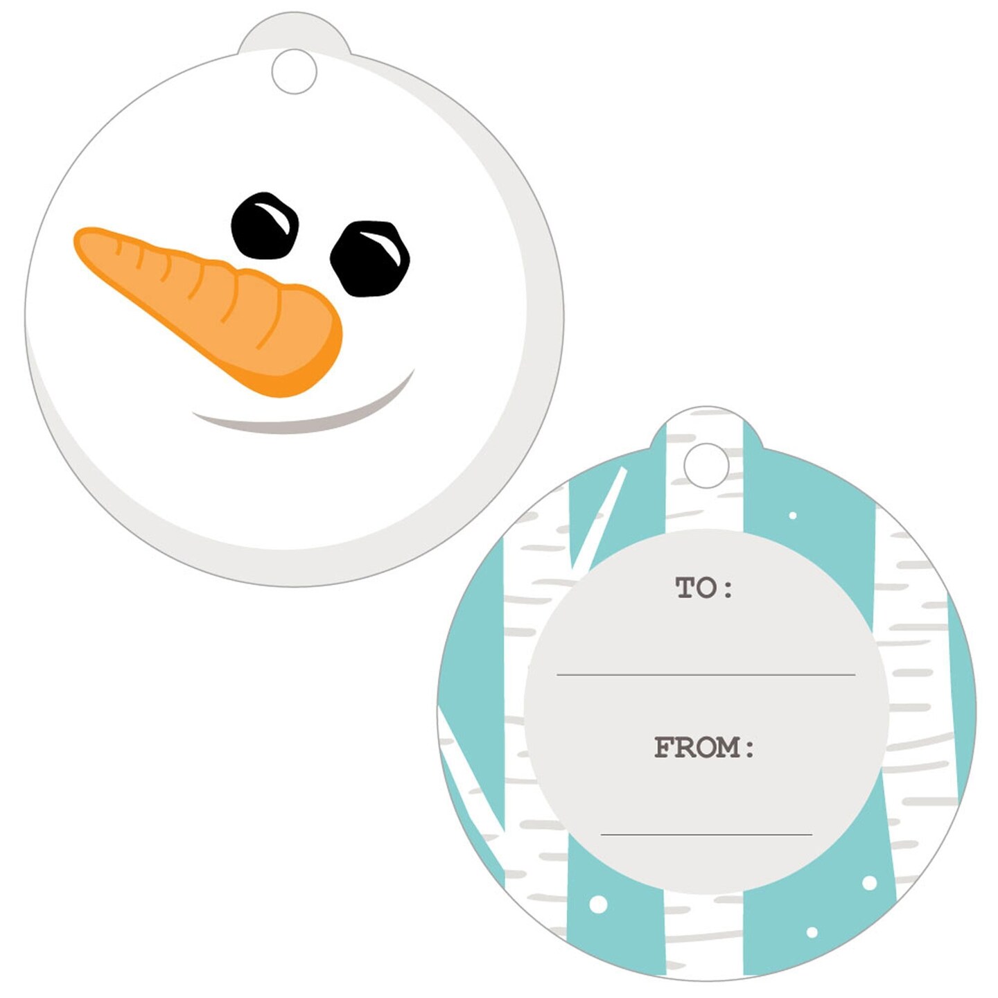 Big Dot of Happiness Let It Snow - Snowman - Holiday and Christmas to and from Favor Gift Tags (Set of 20)