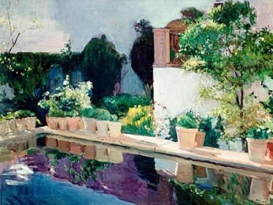 Palace of Pond, Royal Gardens in Seville Poster Print by Joaquin Sorolla y Bastida - Item # VARPDX3AA2145