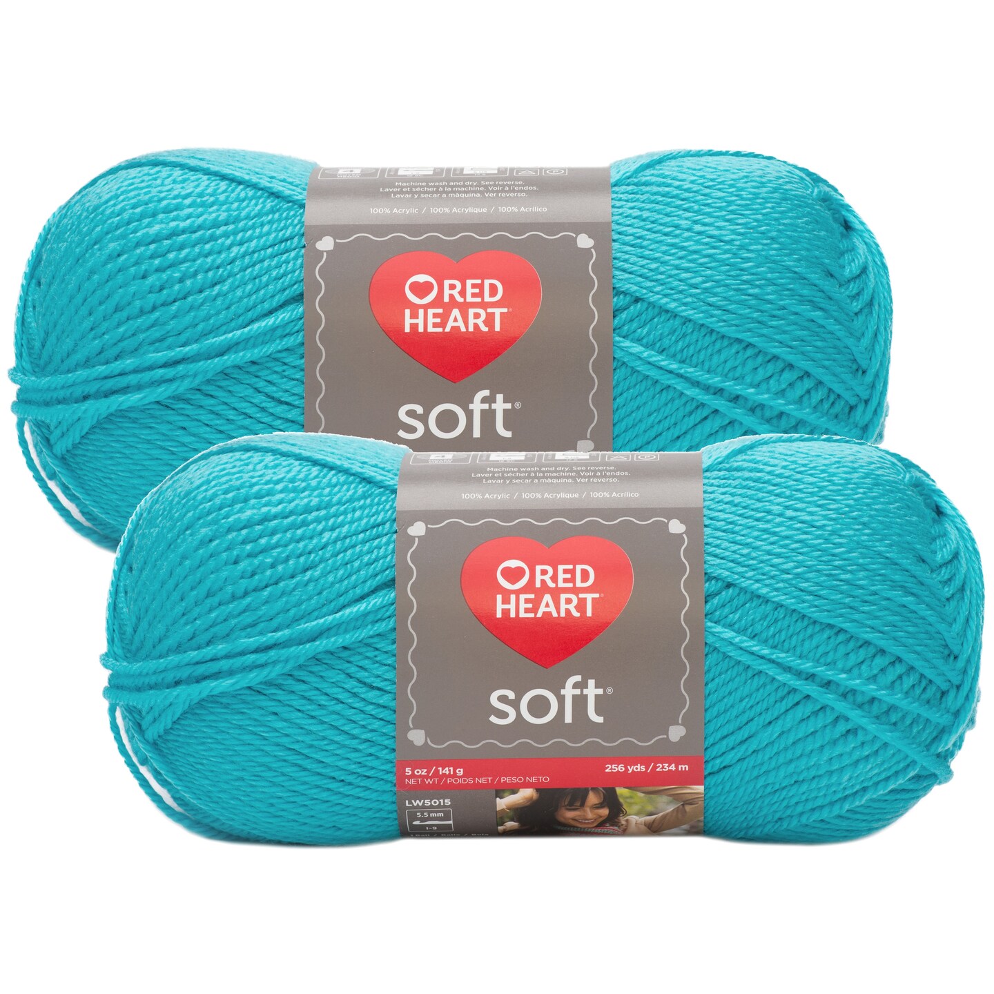 (Pack of 2) Red Heart Soft Yarn-Turquoise
