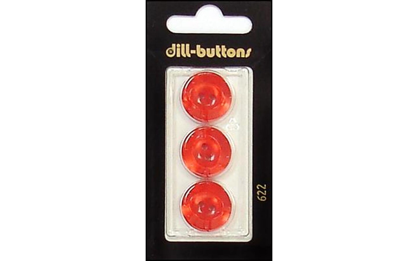 Dill Buttons 18mm 3pc 2 Hole Red