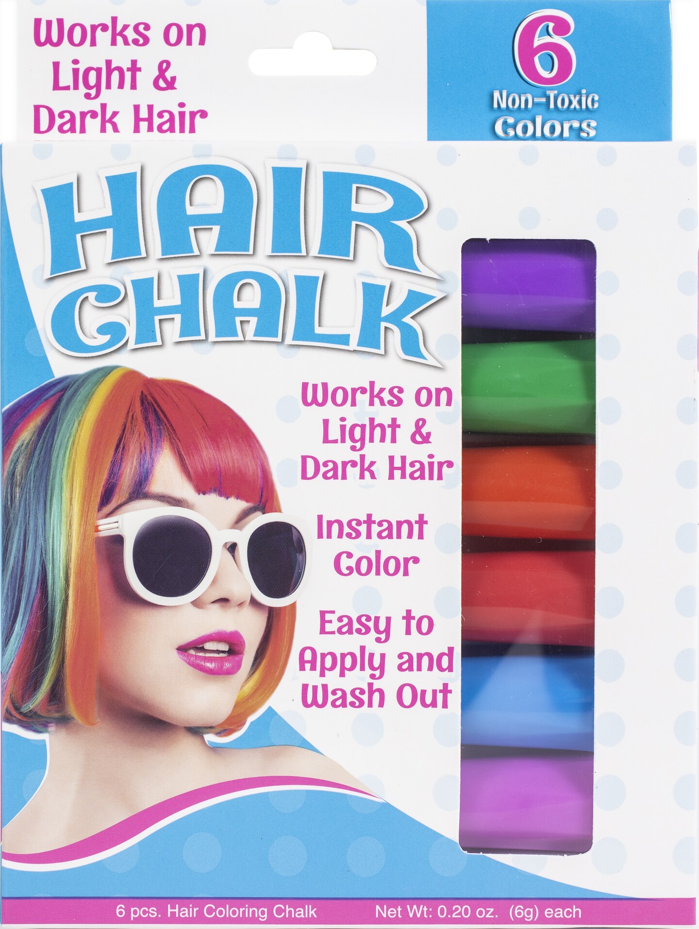 Kwik Stix Hair Chalk 6/Pkg-Assorted Colors