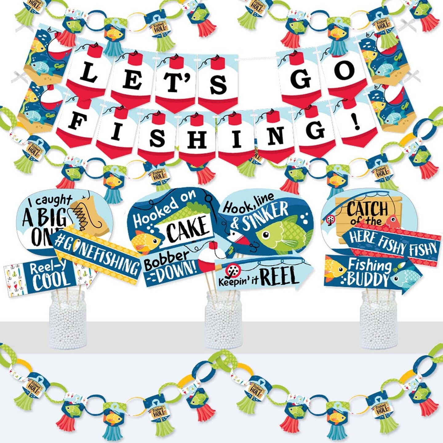 FISHING PARTY GARLAND Fishing Party Banner Fishing Decorations