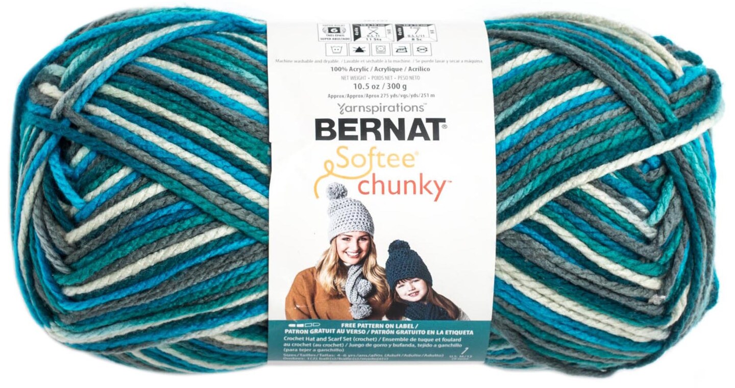 Bernat Softee Chunky Big Ball Yarn - Ombres-Deep Waters