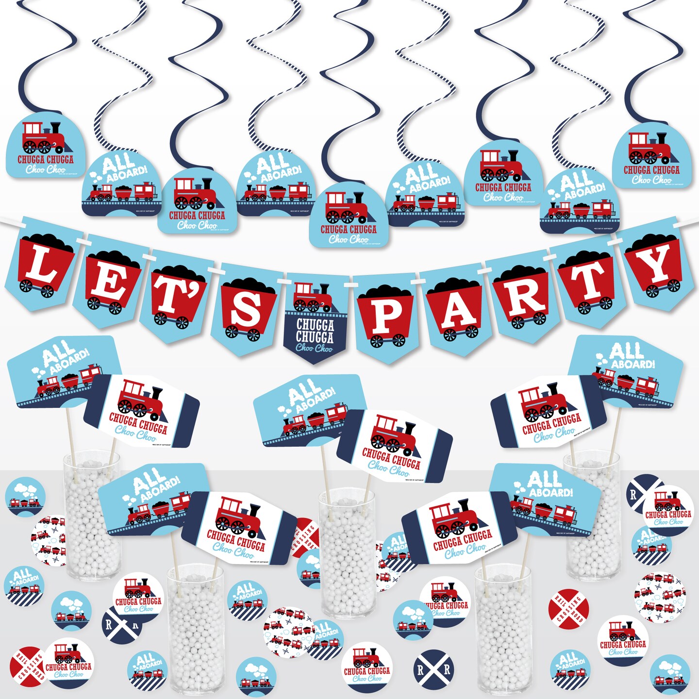 Big Dot Of Happiness Railroad Party Crossing - Steam Train Birthday Party Or Baby Shower Supplies Kit Decor Galore Party Pack 51 Pieces 340583978274701336