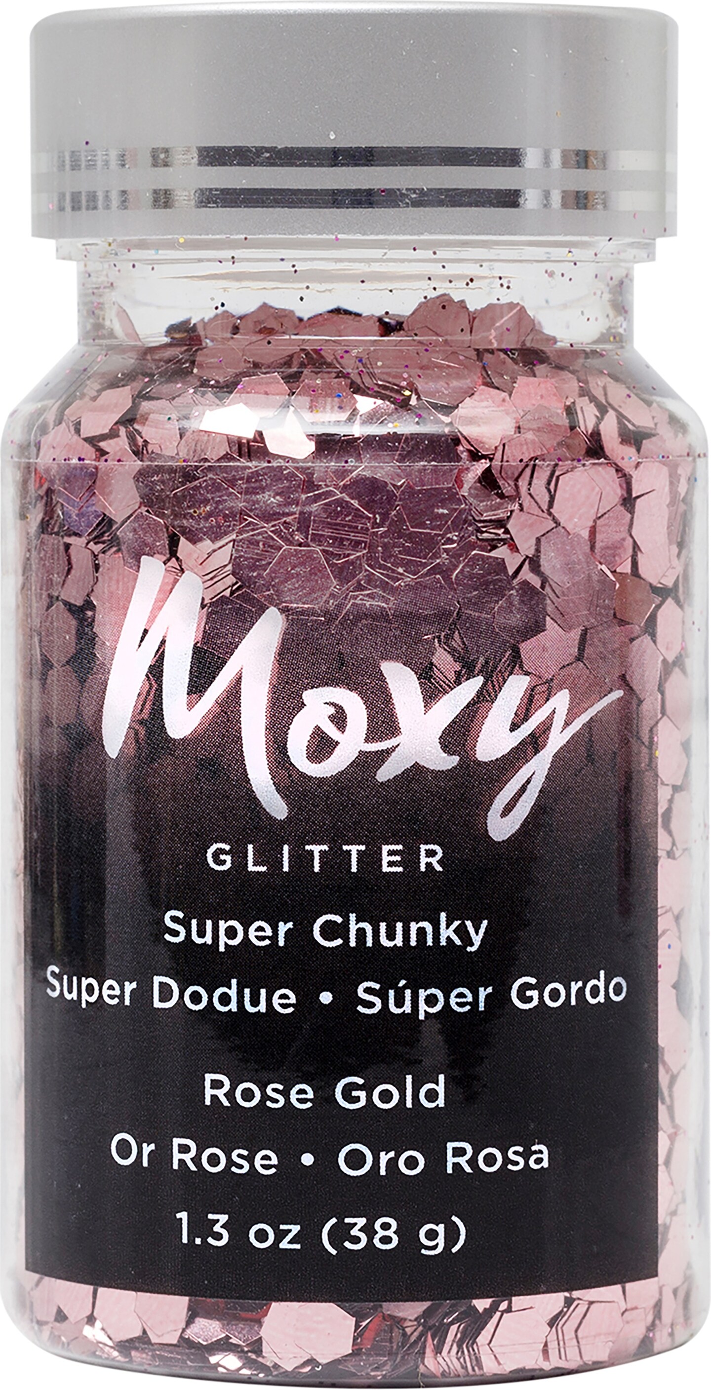 Moxy Super Chunky Glitter 1.5oz-Rose Gold