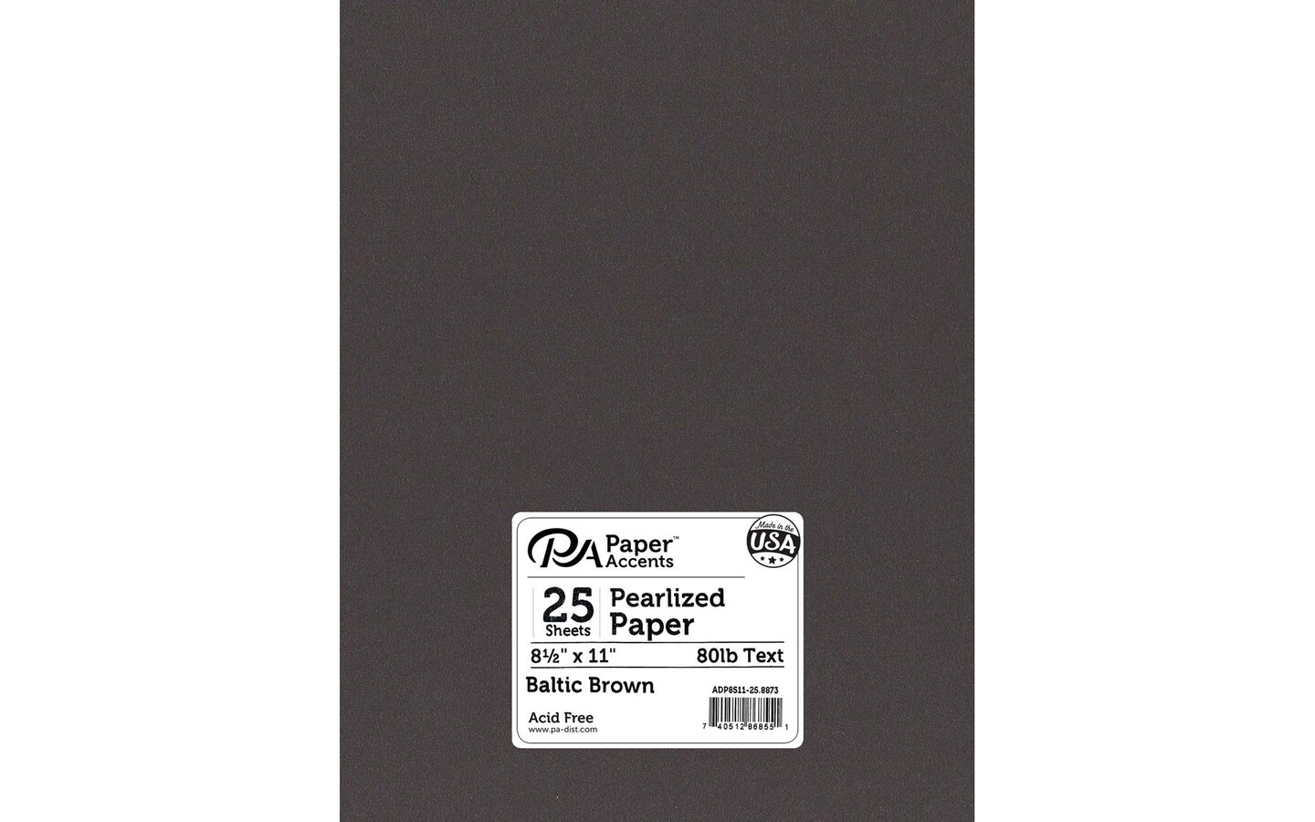 Paper Pearlized 8.5x11 80lb 25pc Baltic Brown | Michaels