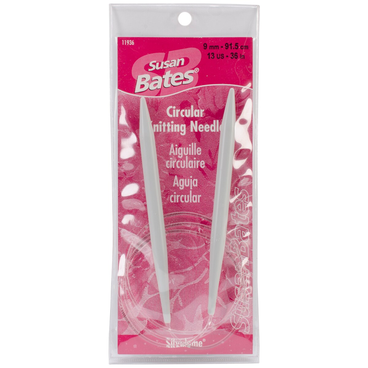 Susan Bates Silvalume Circular Knitting Needles 36"-Size 13/9mm