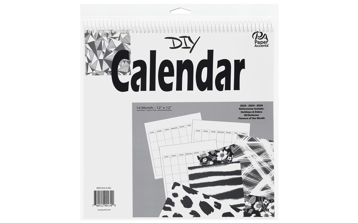 Accent Design Paper Accents Create Your Own Calendar 12" x 12", 2023