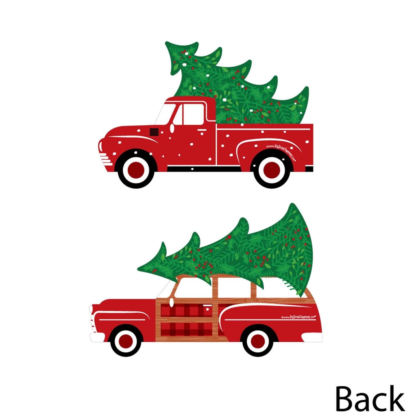 Big Dot of Happiness Merry Little Christmas Tree - Decorations DIY Red Truck and Car Christmas Party Essentials - Set of 20