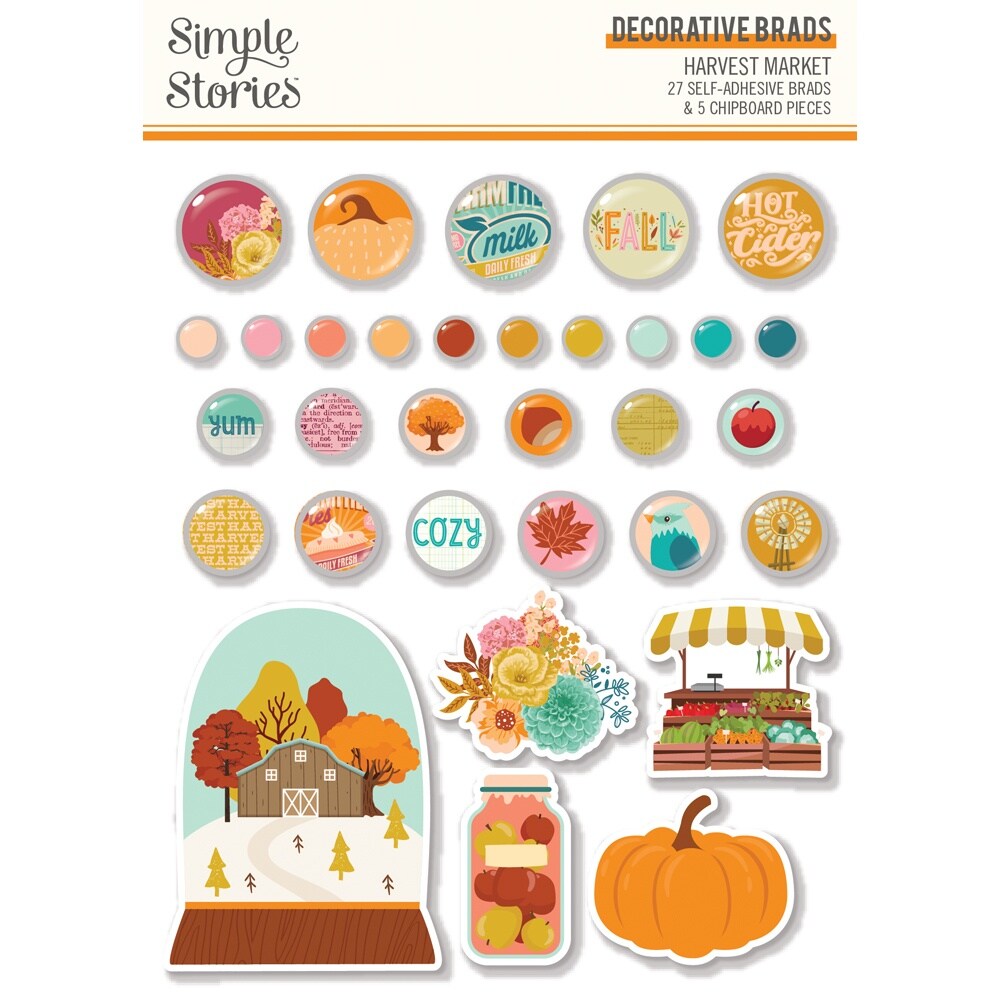 Harvest Market Decorative Brads-