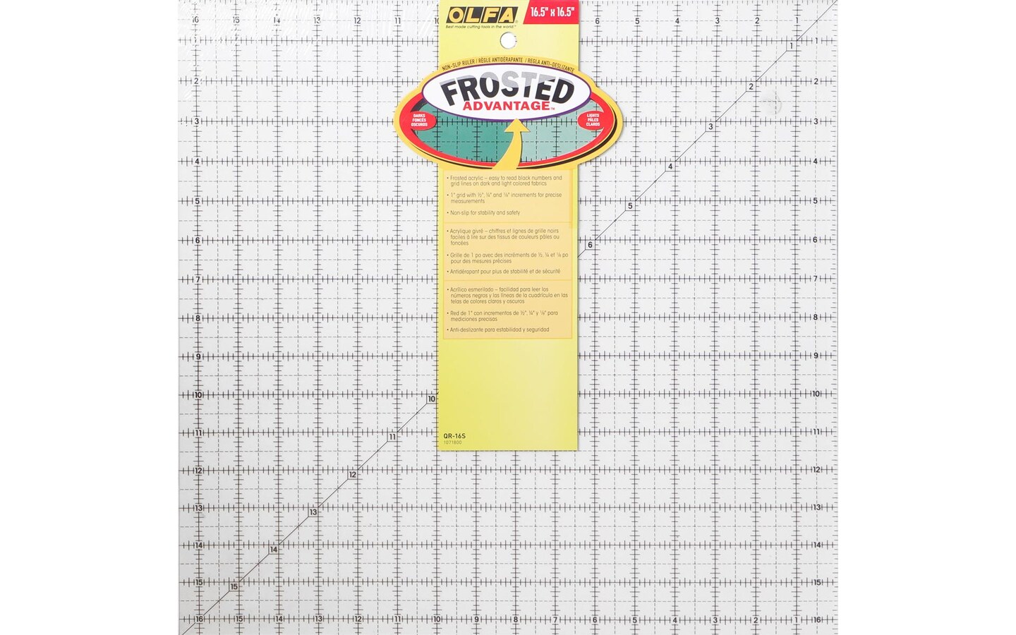 Olfa Acrylic Ruler Frosted 16.5x16.5 Square