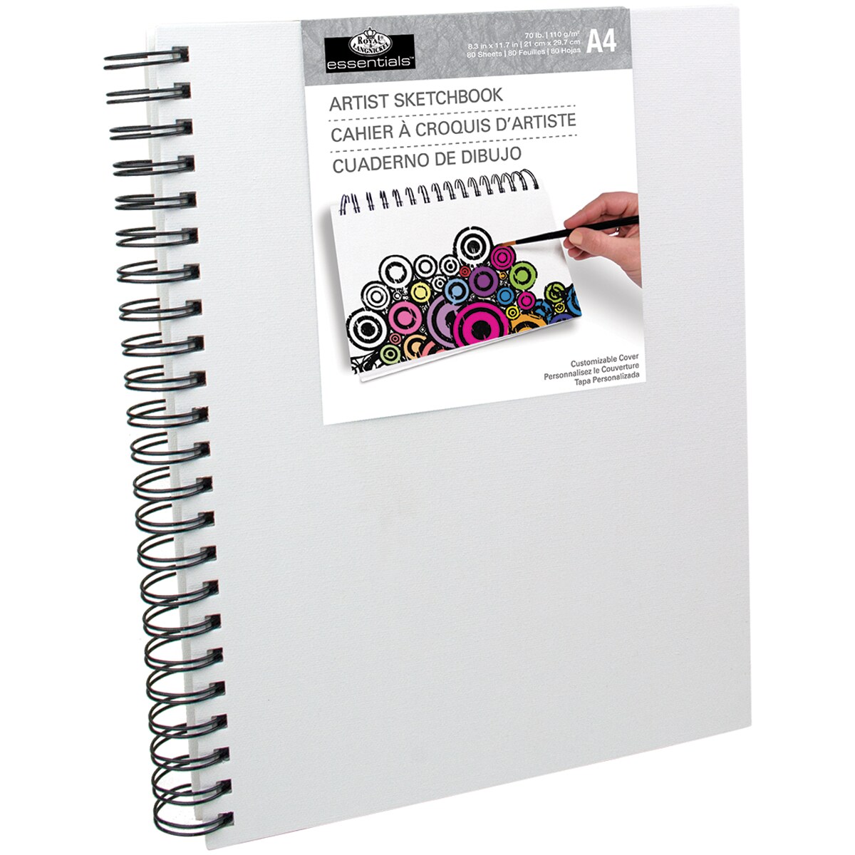 Royal Langnickel essentials(TM) Canvas Cover Sketchbook-8.3&#x22;X11.7&#x22;