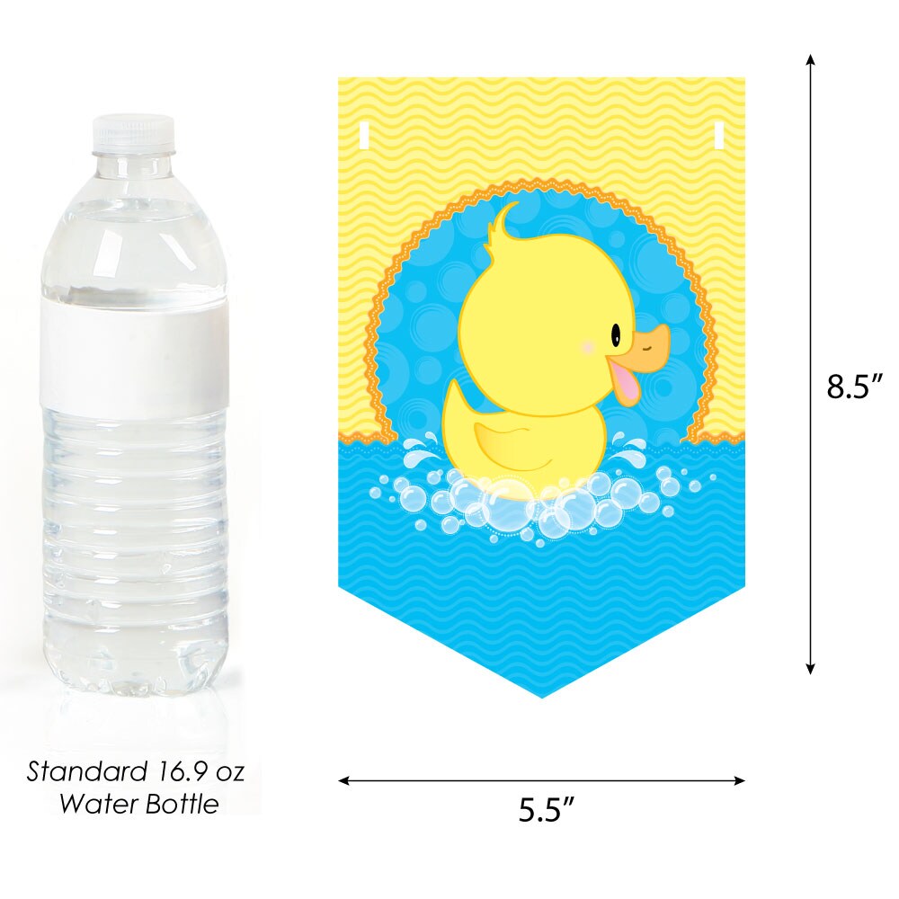 Big Dot of Happiness Ducky Duck - Birthday Party Bunting Banner - Duck Party Decorations - Happy Birthday