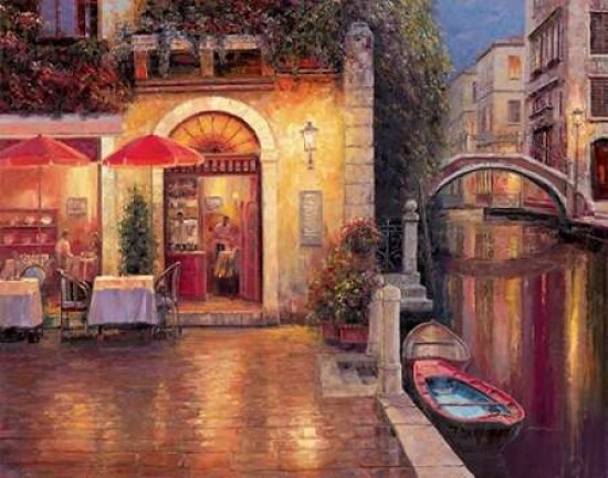 Night Caf  after Rain Poster Print by Haixia Liu - Item # VARPDXL752D