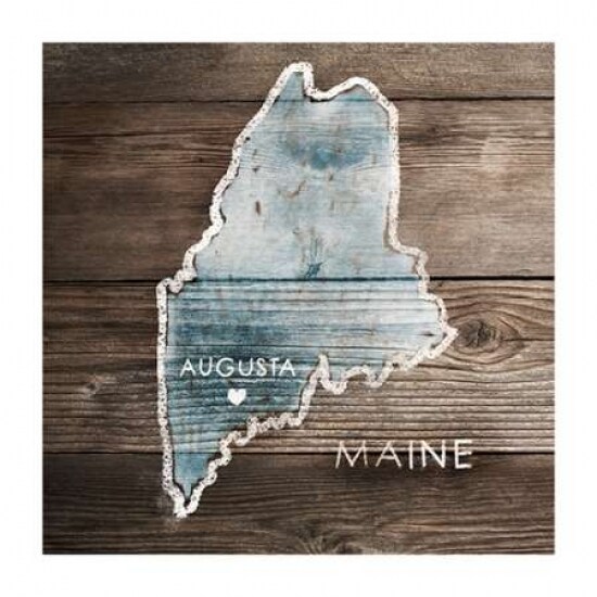 Maine Rustic Map Poster Print by PI Galerie