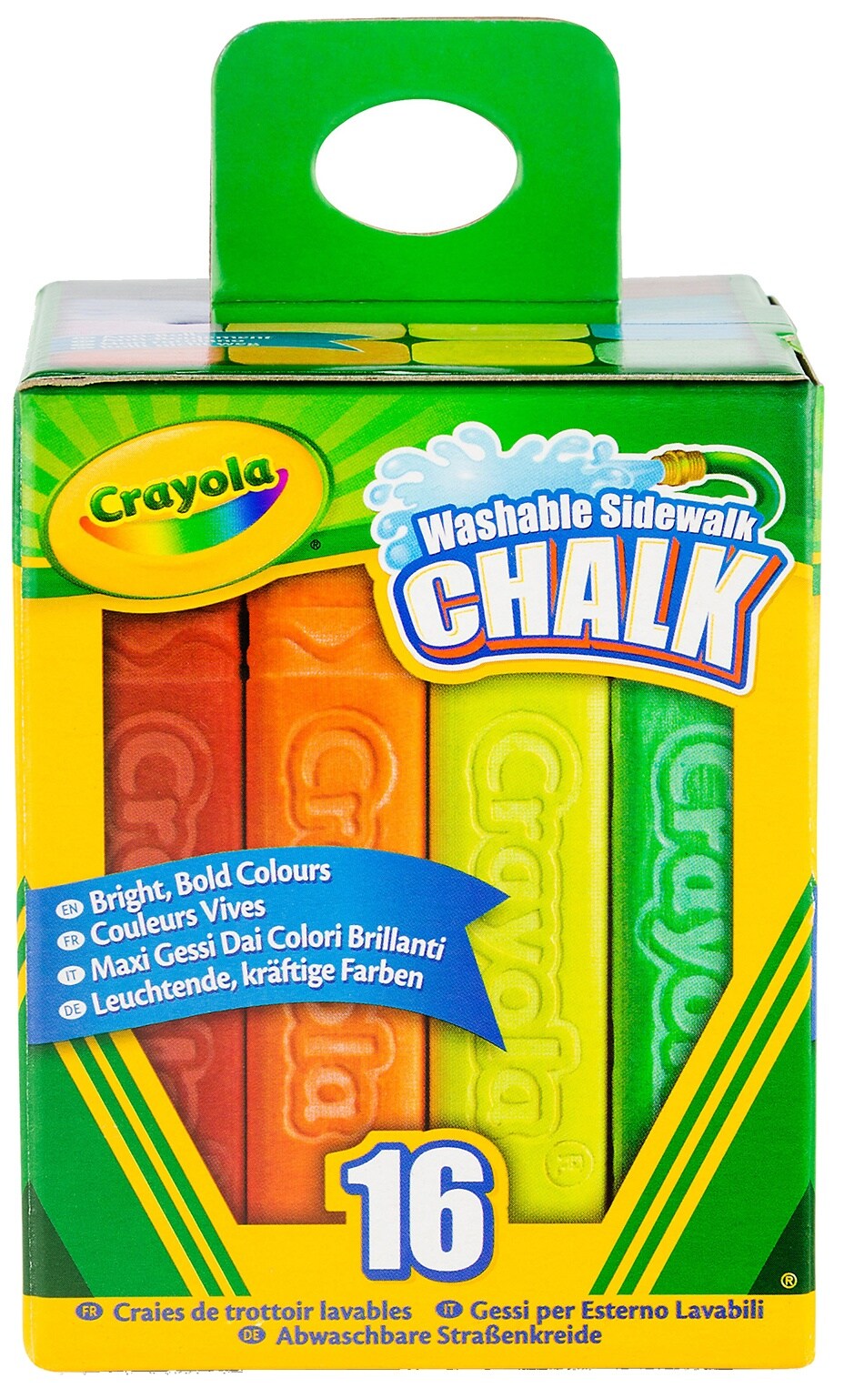 Crayola Washable Sidewalk Chalk 16/Pkg-Assorted Colors