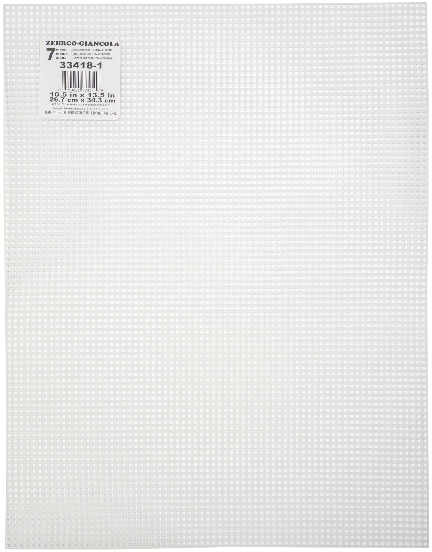 Zehrco-Giancola Ultra Stiff Plastic Canvas 7 Count 10